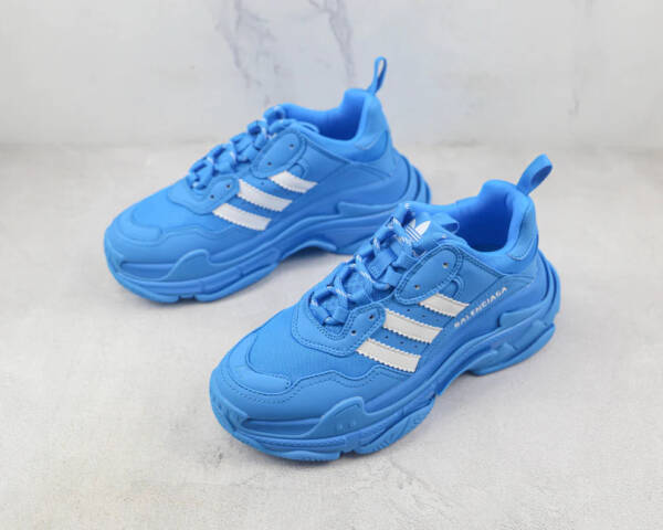 Balenciaga X Adidas Triple S Blue White - Image 4