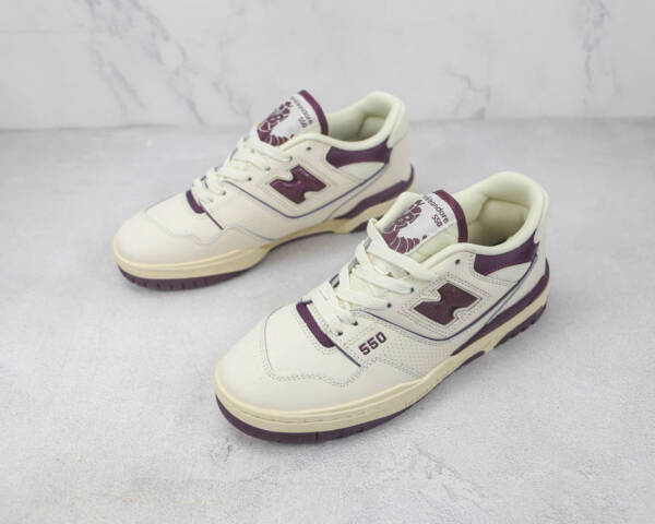 New Balance 550 Sea Salt Burgundy - Image 6