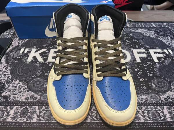 Travis Scott x Fragment x Air Jordan 1 High "Military Blue" - Image 6