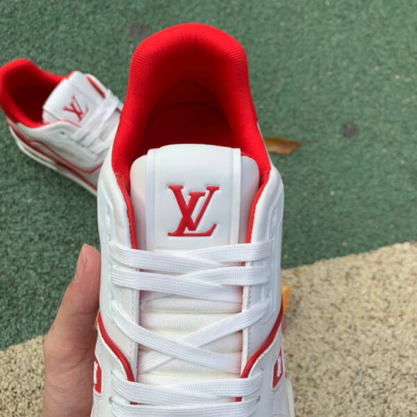 Louis Vuitton Trainer Bordeaux White Red - Image 4
