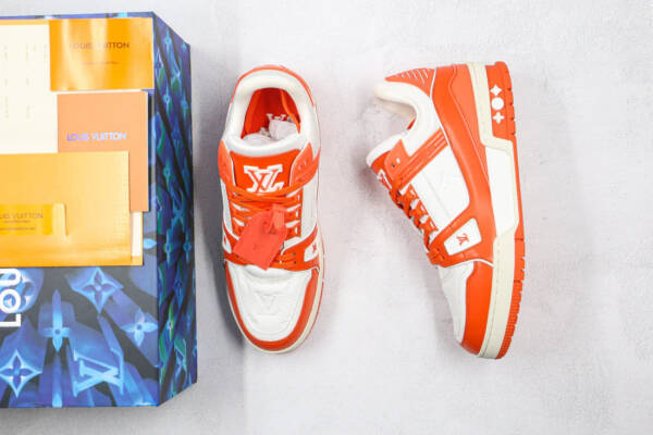 Louis Vuitton Trainer Monogram Denim Orange - Image 6