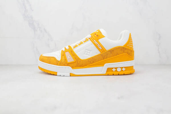 Louis Vuitton Trainer Yellow Monogram Denim White - Image 2