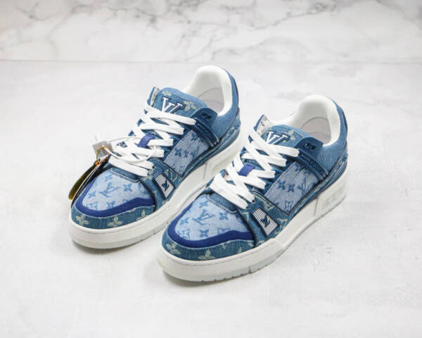 Louis Vuitton Trainer Sneaker Denim Monogram - Image 6