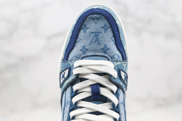 Louis Vuitton Trainer Sneaker Denim Monogram - Image 3