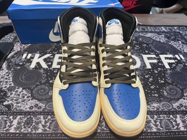 Travis Scott x Fragment x Air Jordan 1 High "Military Blue" - Image 10