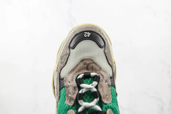 Gucci X Balenciaga The Hacker Project Triple S Beige Green Yellow - Image 3