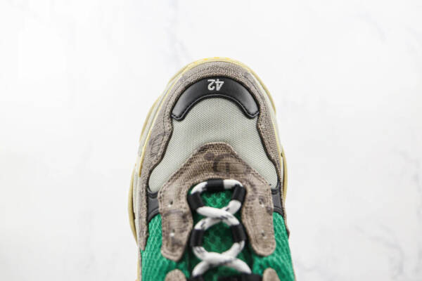 Gucci X Balenciaga The Hacker Project Triple S Beige Green Yellow - Image 3