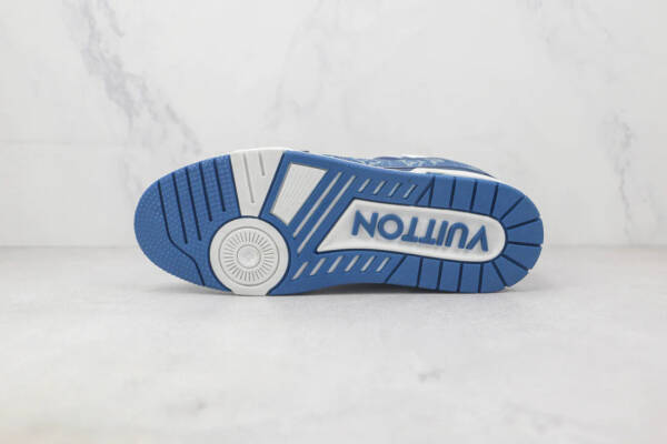 Louis Vuitton LV Trainer Monogram Denim White Blue - Image 8