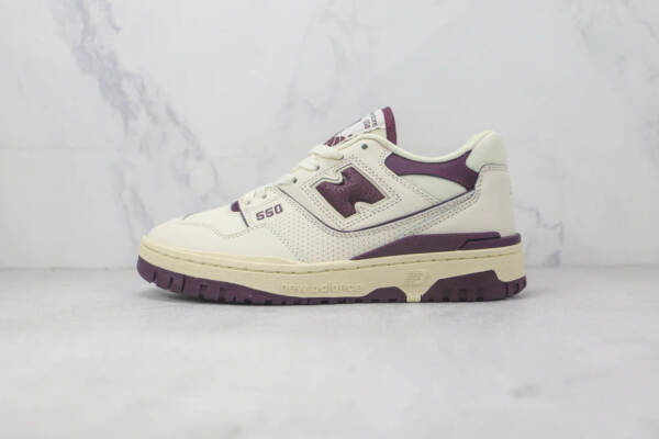 New Balance 550 Sea Salt Burgundy - Image 2