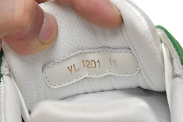 Louis Vuitton Trainer Green Monogram Denim White - Image 5