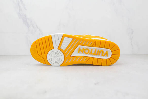 Louis Vuitton Trainer Yellow Monogram Denim White - Image 5
