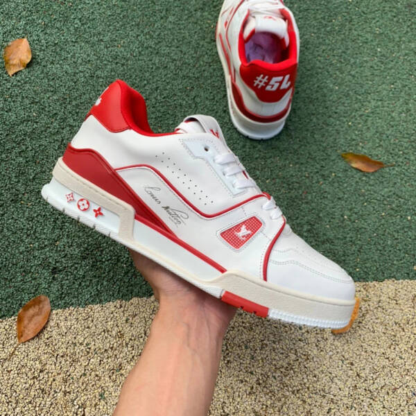 Louis Vuitton Trainer Bordeaux White Red - Image 2