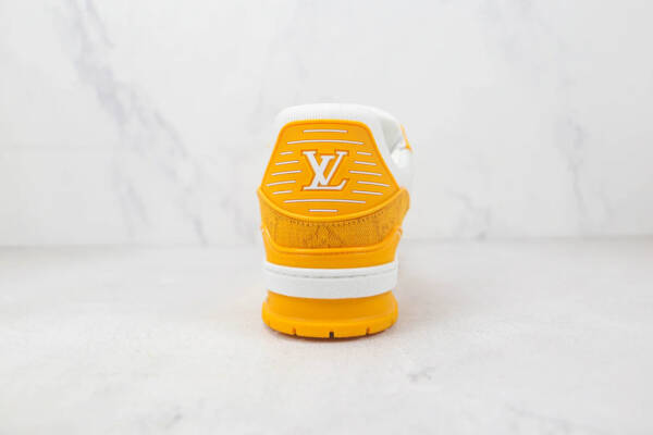 Louis Vuitton Trainer Yellow Monogram Denim White - Image 4
