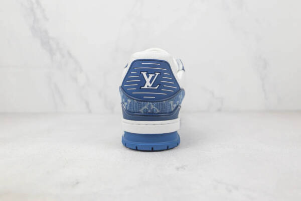 Louis Vuitton LV Trainer Monogram Denim White Blue - Image 7