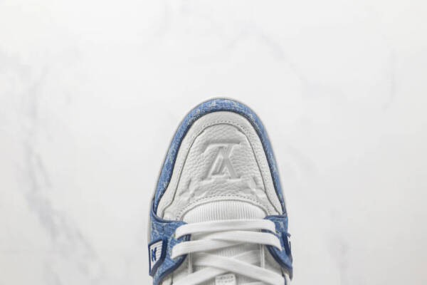 Louis Vuitton LV Trainer Monogram Denim White Blue - Image 5