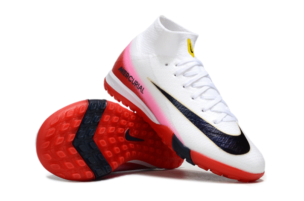 Nike Air Zoom Mercurial Vapor XV Elite TF Branco e Vermelho - Cano ALTO Society - Imagem 2