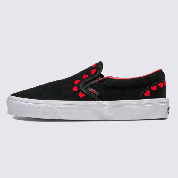 Tênis Vans Slip-On Hearts Black Red