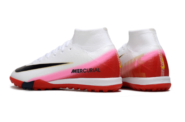 Nike Air Zoom Mercurial Vapor XV Elite TF Branco e Vermelho - Cano ALTO Society - Imagem 4