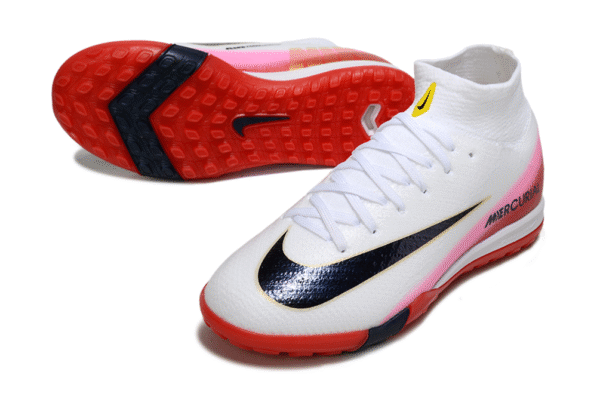 Nike Air Zoom Mercurial Vapor XV Elite TF Branco e Vermelho - Cano ALTO Society - Imagem 3