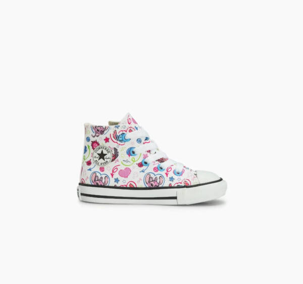 Tênis All Star: Converse X Disney Stitch Chuck Taylor All Star Side Zip Criança Cano Alto Branco 2