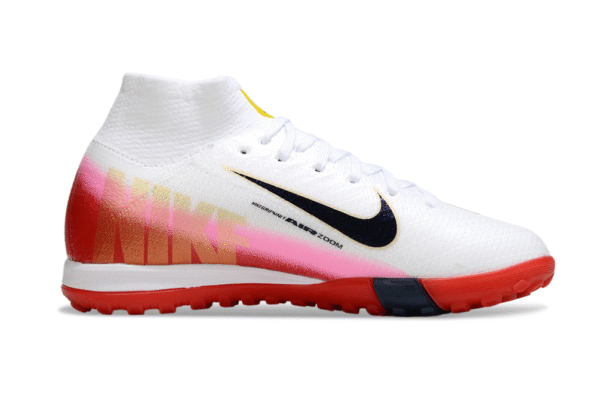 Nike Air Zoom Mercurial Vapor XV Elite TF Branco e Vermelho - Cano ALTO Society - Imagem 6